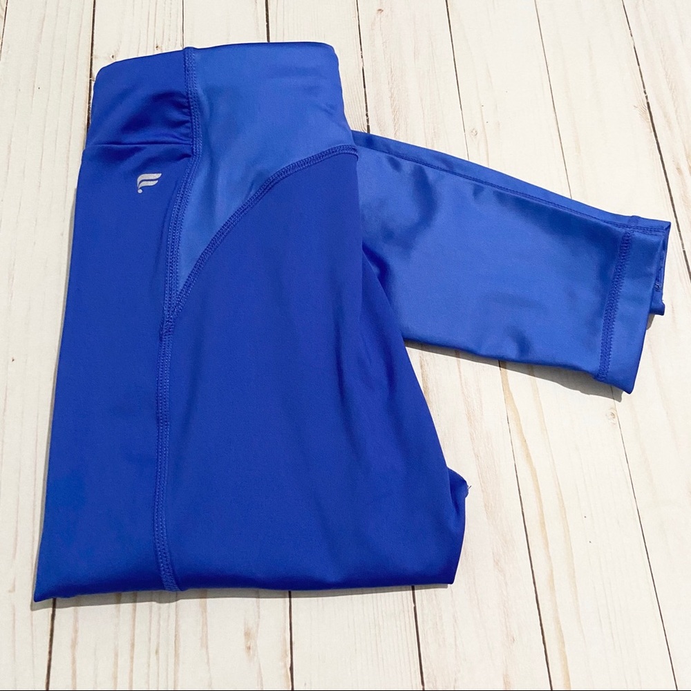 FABLETICS Blue Zippered Leg Leggings Size XS